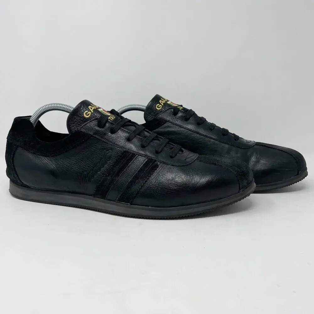 Gaudi Black Leather Suede Sneakers Mens Size EU 44 US 10.5
